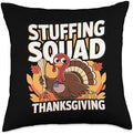 Thanksgiving Turkey Stuffing Squad Thanksgiving Turkey Throw Pillow by Unknown