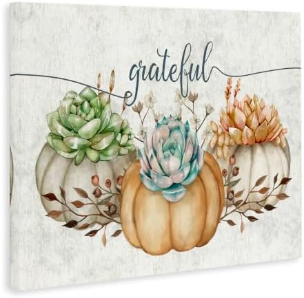 Boho Succulent Pumpkin Autumn, 24 x 30 Inch Canvas Wall Art - Image 2