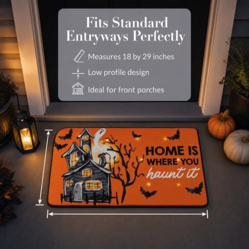 Mud Pie Light Up Halloween Doormat With Sound, Spooky Halloween Welcome Mat