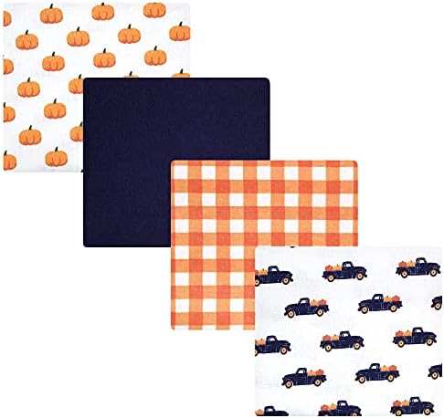 Hudson Baby Unisex Baby Cotton Flannel Receiving Blankets, Pumpkin, One Size by HudsonBaby