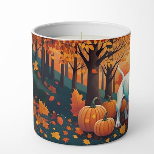 Caroline's Treasures DAC1008CDL White Pit Bull Terrier Fall Decorative Soy Candle Nature Soy Wax Essential Oil Home Decor Ideal for Bedroom Kitchen Bath Office Gift, 10 oz - Image 3