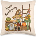 Happy thanksgiving, autumn gnomes with pumpkins Throw Pillow by Unknown