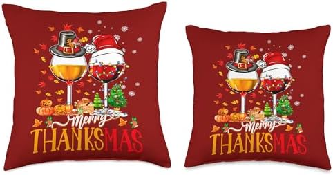 Most Likely To Christmas santa’s sleigh Merry Thanksmas Thanksgiving Christmas Ugly Xmas Pajamas Throw Pillow, 16x16, Multicolor - Image 3