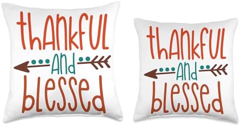 Thankful And Blessed Arrow Thanksgiving Gift Cute Thankful and Blessed Throw Pillow, 18x18, Multicolor - Image 3