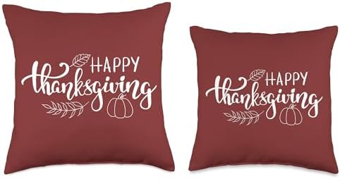 Happy Thanksgiving Fall Autumn Leaf Pumpkin Throw Pillow - Image 3