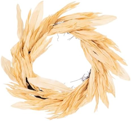 Vickerman 28" Artificial Cream Corn Husk Wreath. by Unknown