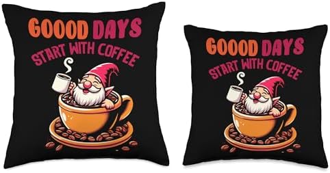 Coffee Lover Thanksgiving Dunkie Gnomes For Barista Women Throw Pillow - Image 3