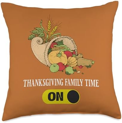 Thanksgiving Family Time Matching Dinner Group Throw Pillow by Unknown