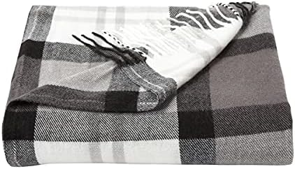 Lavish Home Oversized Throw Blanket for Couch, Gray/White Plaid, 60” x 70” by LavishHomeCollection
