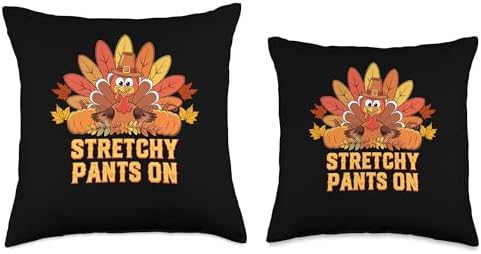 Stretchy Pants On Thanksgiving Foodie Turkey Day Food Lover Throw Pillow - Image 3