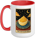 The Deviled Egg Tarot Card Ceramic Mug, Red/White, 15oz by Unknown