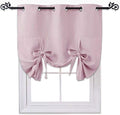 NICETOWN Blackout Valances Window Shades - Blackout Short Roman Tie Up Balloon Shades Curtain for Kitchen/Bathroom/Nursery Window (Lavender/Baby Pink, Grommet Top Panel, 46 inches W x 63 inches L) by NICETOWN