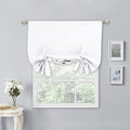 NICETOWN Pure White Tie up Curtain - Camper Blackout Curtain for Half Window Roman Shade Farmhouse Bathroom Window Valances for Kitchen, 1 Panel, 40 inches Wide x 54 inches Length by NICETOWN
