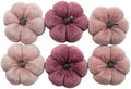 Boston International Mini Pumpkins Thanksgiving Halloween Decorations for Home, Set of 6, Pink Velvet by BostonInternational