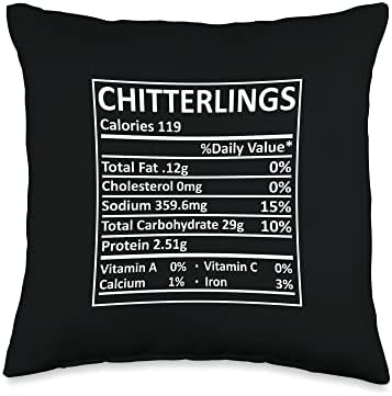 Thanksgiving Christmas Chitterlings Nutritional Facts Labels Throw Pillow by Unknown