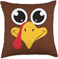 Matching Family Kids Thanksgiving Turkey Face Costume Throw Pillow by Unknown
