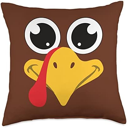 Matching Family Kids Thanksgiving Turkey Face Costume Throw Pillow by Unknown