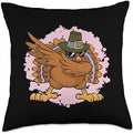 Dabbing Turkey Thanksgiving Throw Pillow by Unknown
