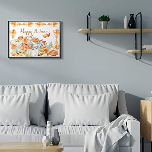 Autumn Pumpkin Harvest Foliage Border, 24 x 30 Inch Framed Giclée Print - Image 3