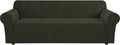H.VERSAILTEX Stretch Sofa Covers for 3 Cushion Couch Covers Sofa Slipcovers for Living Room Feature Thick Checked Jacquard Fabric with Elastic Bottom(X-Large Sofa 101"-110" Wide, Olive)