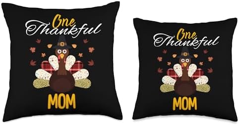 One Thankful MOM Turkey Family Reunion Thanksgiving 2026 Throw Pillow - Image 3