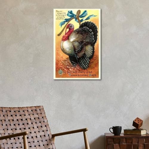 AllPosters Art.com Stretched Canvas Print Turkey and Wishbone, 24" x 36" - Image 4
