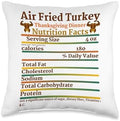 Air Fried Turkey Thanksgiving Nutrition Facts Favorite Foods Throw Pillow by Unknown