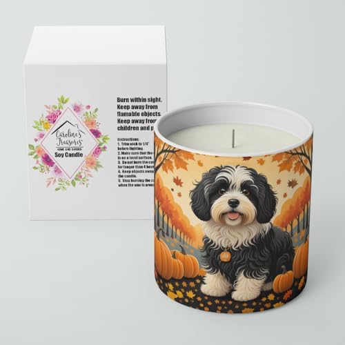 Caroline's Treasures DAC1050CDL Havanese Fall Decorative Soy Candle Nature Soy Wax Essential Oil Home Decor Ideal for Bedroom Kitchen Bath Office Gift, 10 oz - Image 2