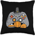 Fall Gamer Gaming Thanksgiving Boys Men Youth Teen Kids Throw Pillow by Unknown