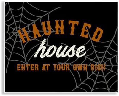 Haunted House Warning Horror, 11 x 14 Inch Mounted Print on Wall Plaque