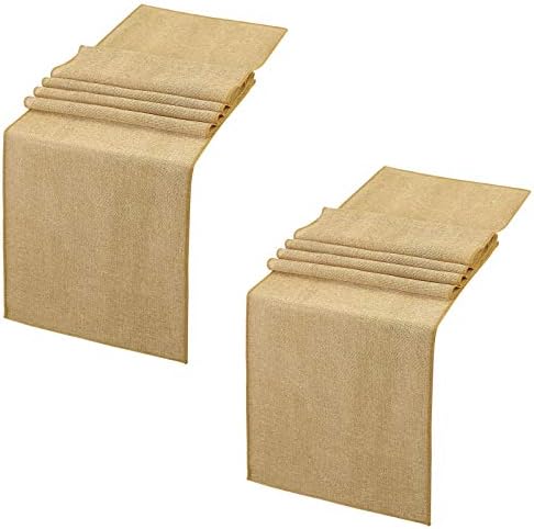 2 Pieces Burlap Table Runners 12x84 Inch Rustic Boho Table Runner by B-COOL