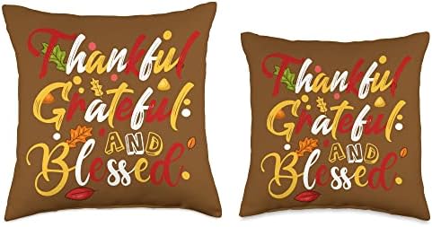 Thankful Grateful and Blessed Fall Autumn Thanksgiving Throw Pillow - Image 3