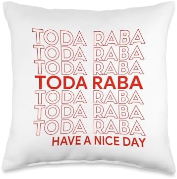 Toda Raba Hebrew Thank You Bag Meme Thanksgiving HINENI Throw Pillow by Unknown
