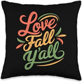 Love Fall Y'all, Family Thanksgiving Friends Giving Throw Pillow by HadleyDesigns