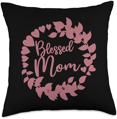 Blessed Mom, Mother's Day, Thanksgiving Thankful Mama Mother Throw Pillow by Unknown
