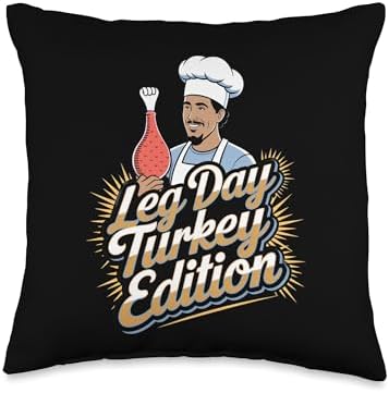 Turkey Legs: Leg Day Turkey Edition Throw Pillow by Unknown