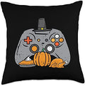 Fall Gamer Gaming Thanksgiving Boys Men Youth Teen Kids Throw Pillow by Unknown