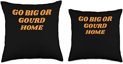 Go Big or Gourd Home Cute Fall Women's Thanksgiving Throw Pillow - Image 3