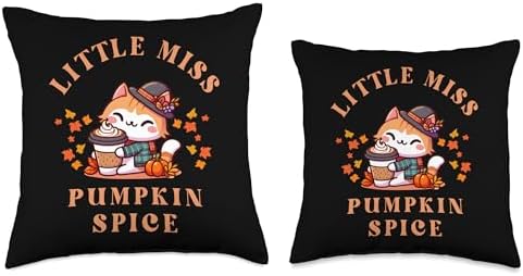 Little Miss Pumpkin Spice Fall Pumpkin Spice Thanksgiving Throw Pillow - Image 3
