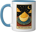 The Deviled Egg Tarot Card Ceramic Mug, Blue/White, 11oz by Unknown