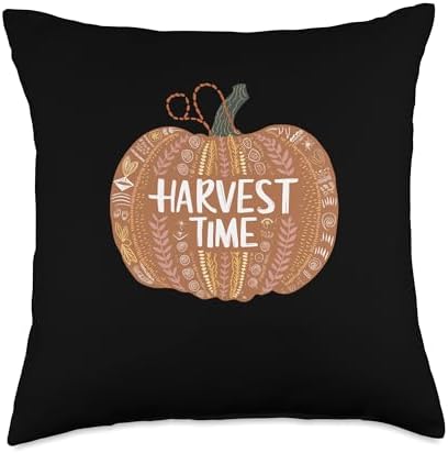 Harvest Time Fall Vibes Autumn Thanksgiving Throw Pillow by Unknown