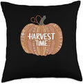 Harvest Time Fall Vibes Autumn Thanksgiving Throw Pillow by Unknown