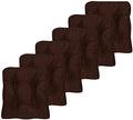 Sweet Home Collection Chair Cushion Crushed Memory Foam Pads Premium Slip Non Skid Microdot Rubber Back Tufted 16" x 16" x 3.25" Thick Seat Cover, 6 Pack, Chocolate Brown by SweetHomeCollection