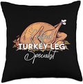 Certified Turkey Leg Specialist Throw Pillow by Unknown