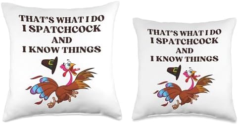 I spatchcock and I know things funny Thanksgiving Turkey Throw Pillow - Image 3