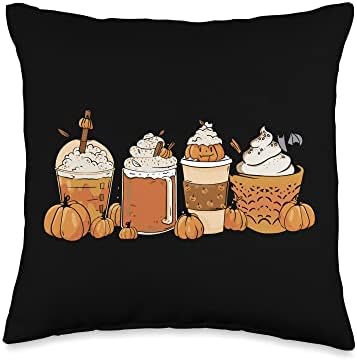 Spooky Halloween Costume Autumn Pumpkin Spice Thanksgiving Throw Pillow by Unknown