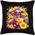 Thanksgiving Sloth Lover Gift for Men Women Kids Girls Boys Throw Pillow by Unknown