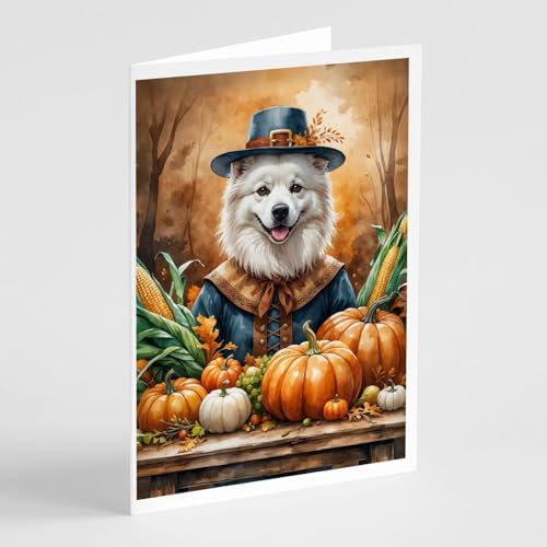 Caroline's Treasures American Eskimo Dogs Blank 5x7 Note Cards Set of 8 by CarolinesTreasures