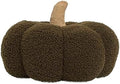 Pearhead Sherpa Pumpkin Pillow Decor, Modern Fall Home, 9", Olive Green by Pearhead
