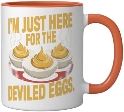 I’m Just Here for the Deviled Eggs Egg Expert Deviled Egg Ceramic Mug, Orange/White, 11oz - Image 2